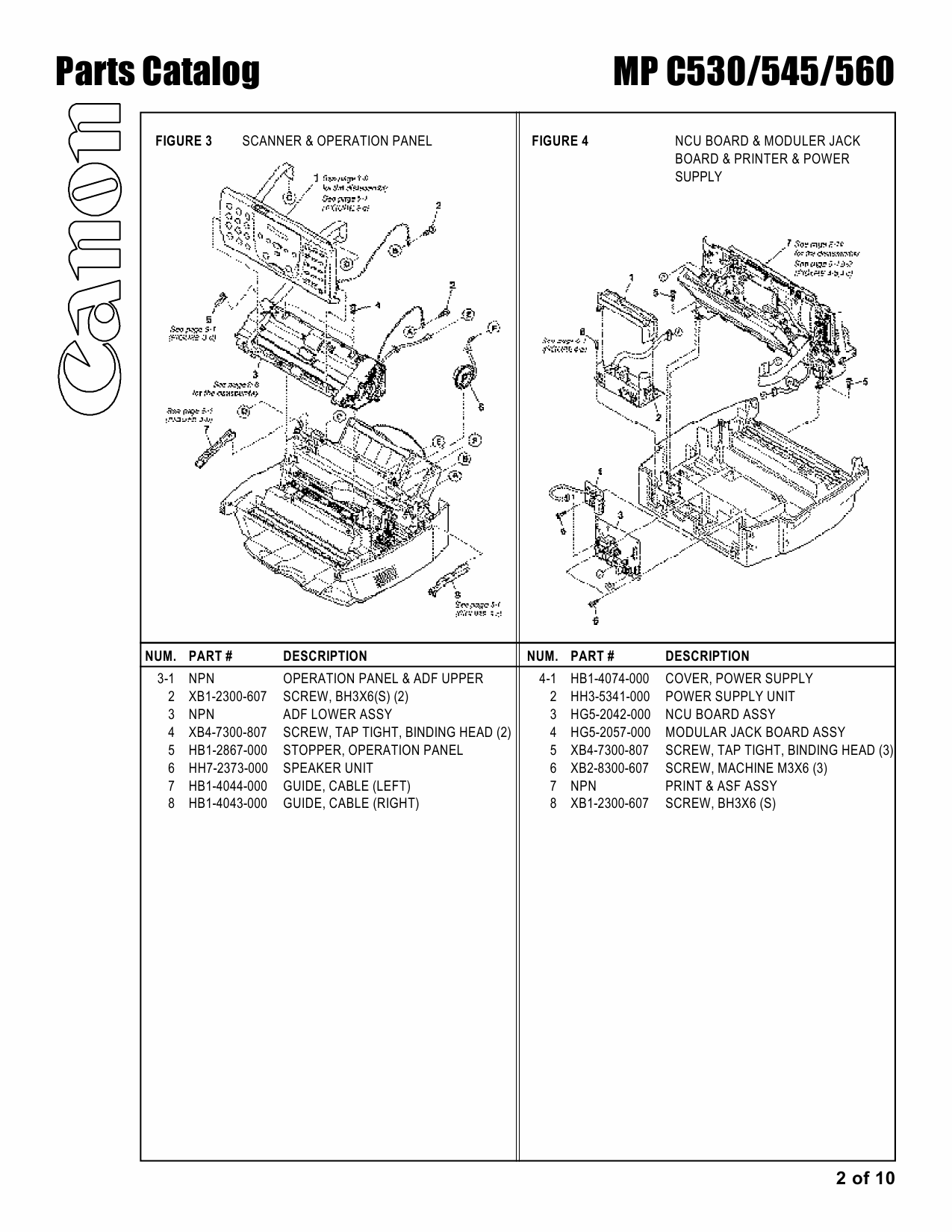 Canon MultiPASS MP-C530 C545 C560 Parts Catalog Manual-2